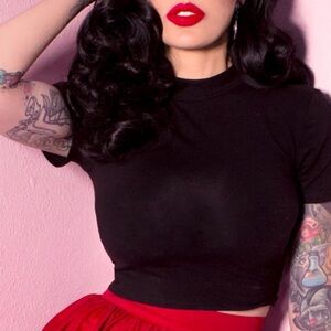 Vixen by Micheline Pitt Bad Girl Black Crop Top